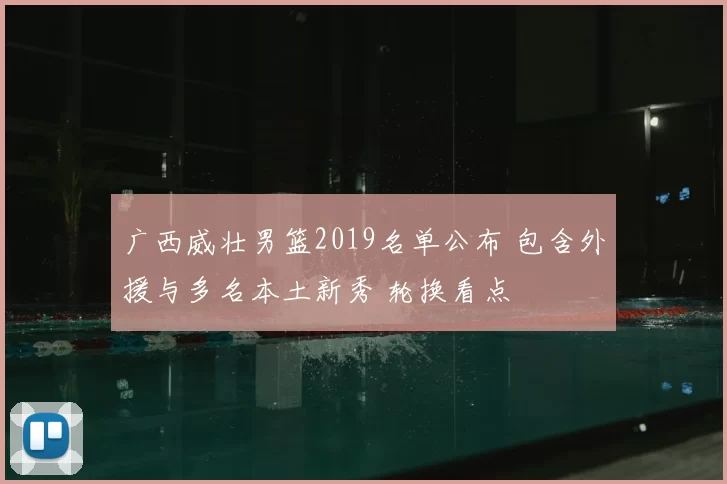 广西威壮男篮2019名单公布 包含外援与多名本土新秀 轮换看点