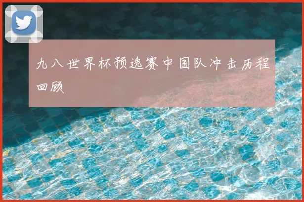 九八世界杯预选赛中国队冲击历程回顾